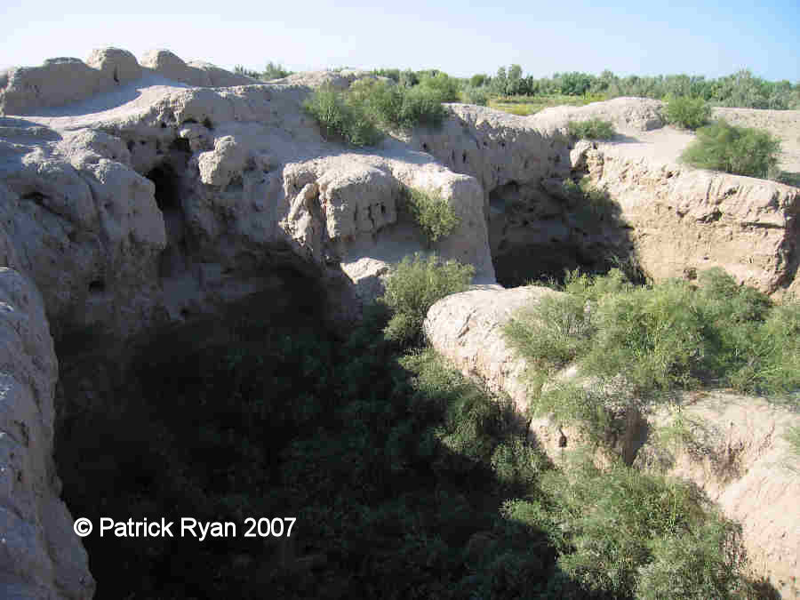 Ground floor chambers at Qoy Qirilg'an Qala, 1957