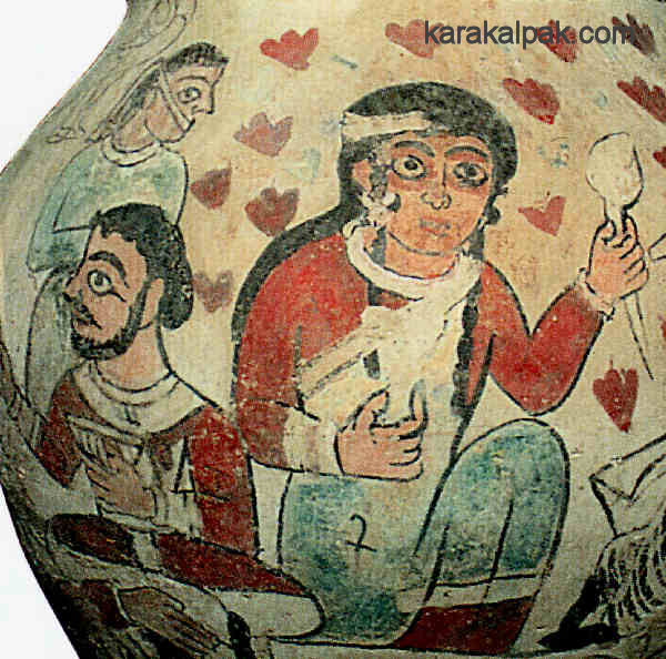Unveiled woman on Sasanian vase