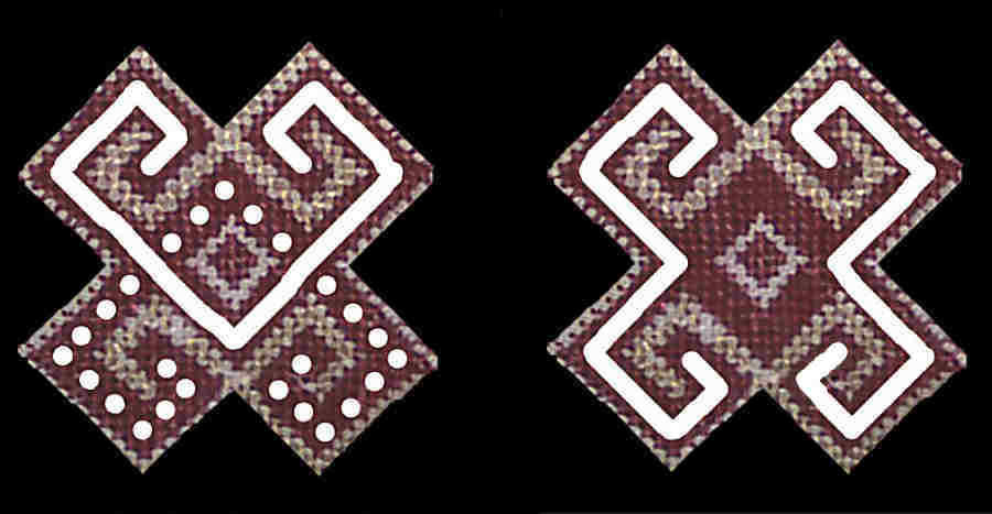 Crossed horns motifs