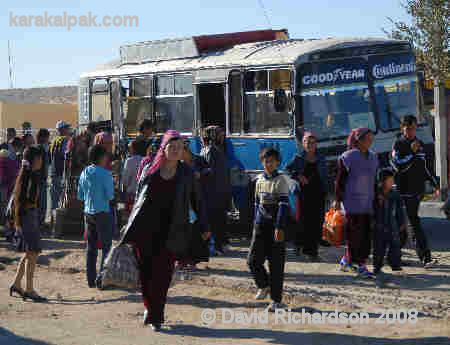 Bus at Shimbay Sunday bazaar