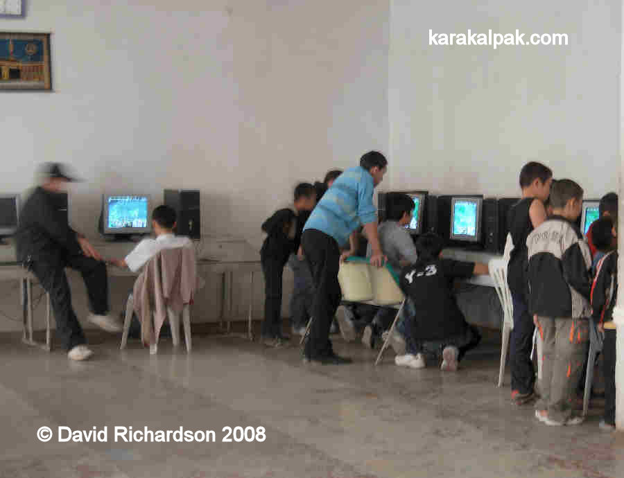 Inside the internet cafe